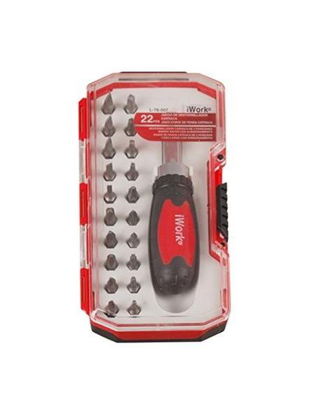 Juego de destornillador carraca - 22 piezas.