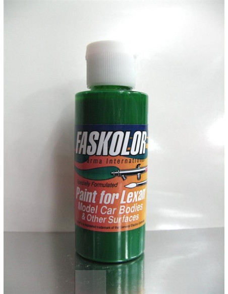 Pintura Faskolor Acrílica para Lexan color Verde. (60ml)