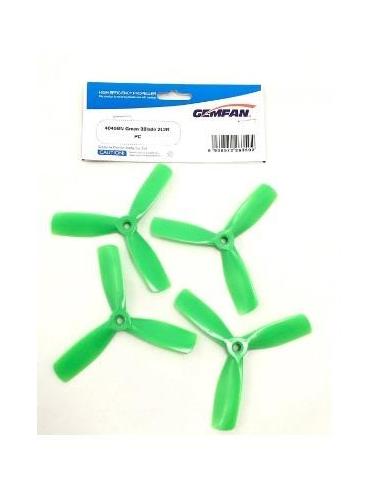 Hélice 4 x 4.5 Tripala Gemfan 2L2R Green (4u)