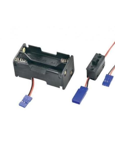 Portapilas + interruptor para 4 pilas AA (JR Conector)