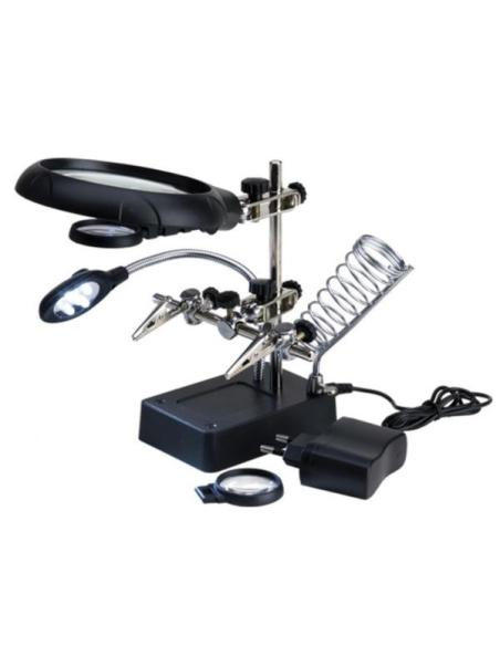 Brazo Articulado con 3 Lupas y 5 LED.