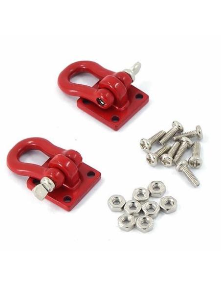 HD Tow Shackle with mounting bracket Red 1/10 accessories.