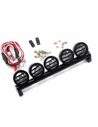 Aluminum Roof 5 White LED Light Set For RC Truck Crawler 1/10.