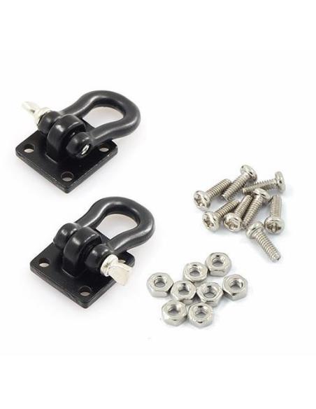 HD Tow Shackle with mounting bracket Black 1/10 accessories.