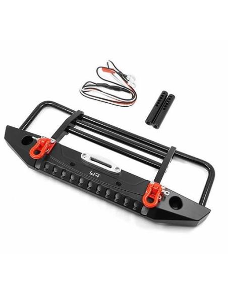 Aluminum Alloy Front Bumper w/LED Light For Traxxas TRX-4 Axial SCX10 / II Black