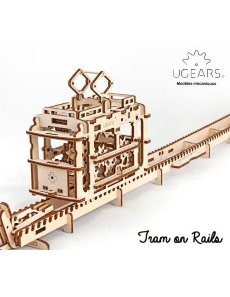 Tranvía con rieles (Tram on Rails) - UGEARS