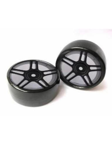 Neumáticos Drift para 1/10 - Llanta negra (2u)