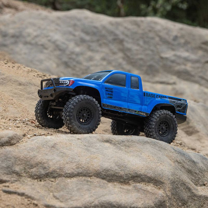 1/24 SCX24 Base Camp 4WD Rock Crawler Brushed RTR with Battery & Charger  Blue