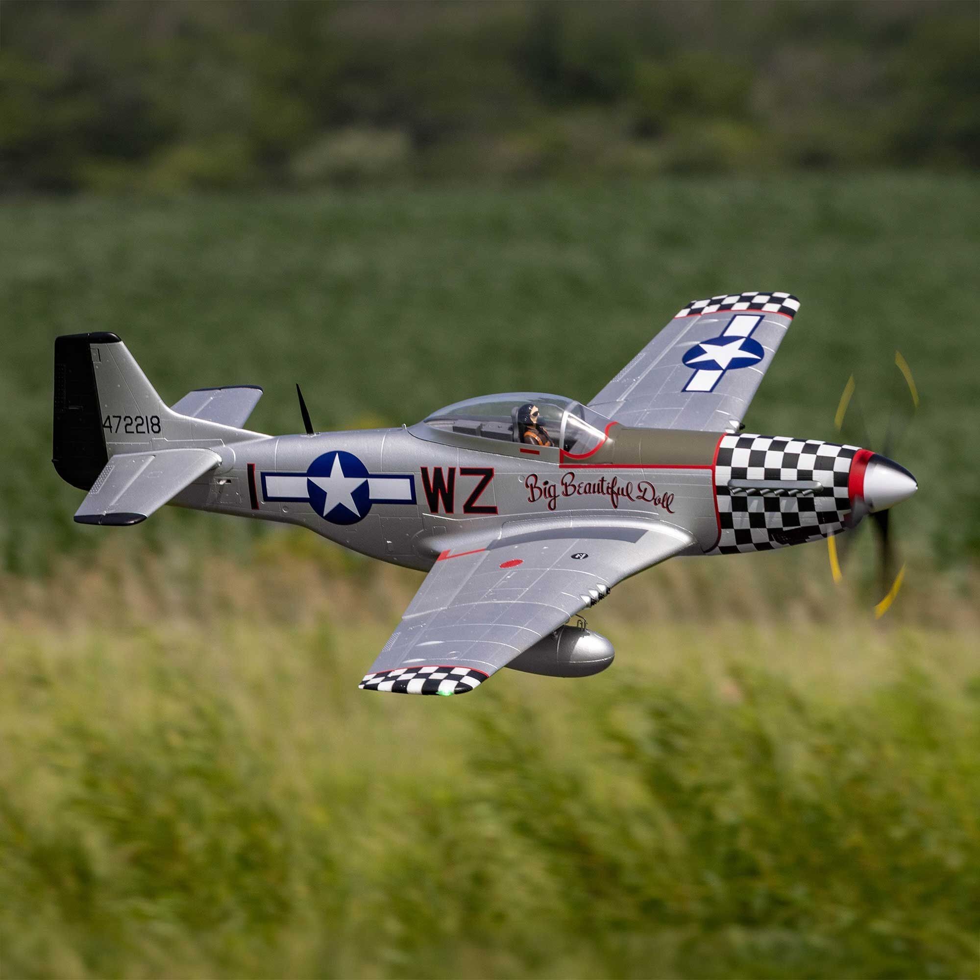 E-flite P-51D Mustang "Big Beautiful Doll" 1.5m BNF Basic with AS3X+ and SAFE Select
